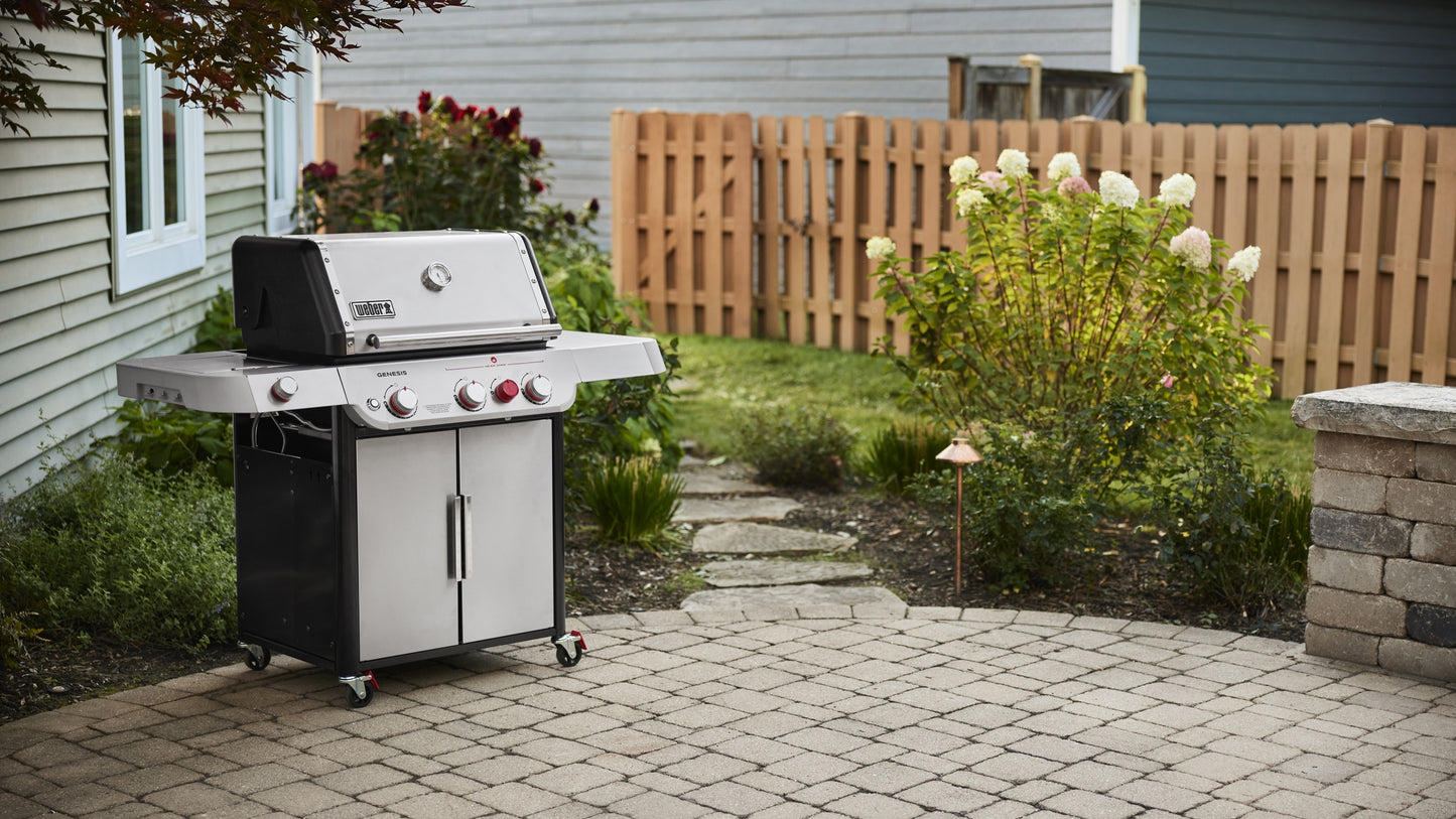 Weber Genesis S-335C BBQ with Stainless Steel Grill Grates and Side Burner