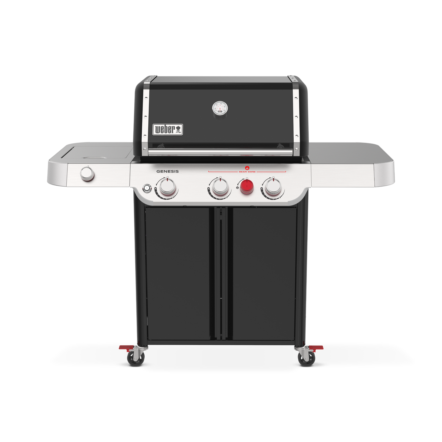 Weber Genesis E-335C BBQ with Cast Iron Grill Grates and Side Burner