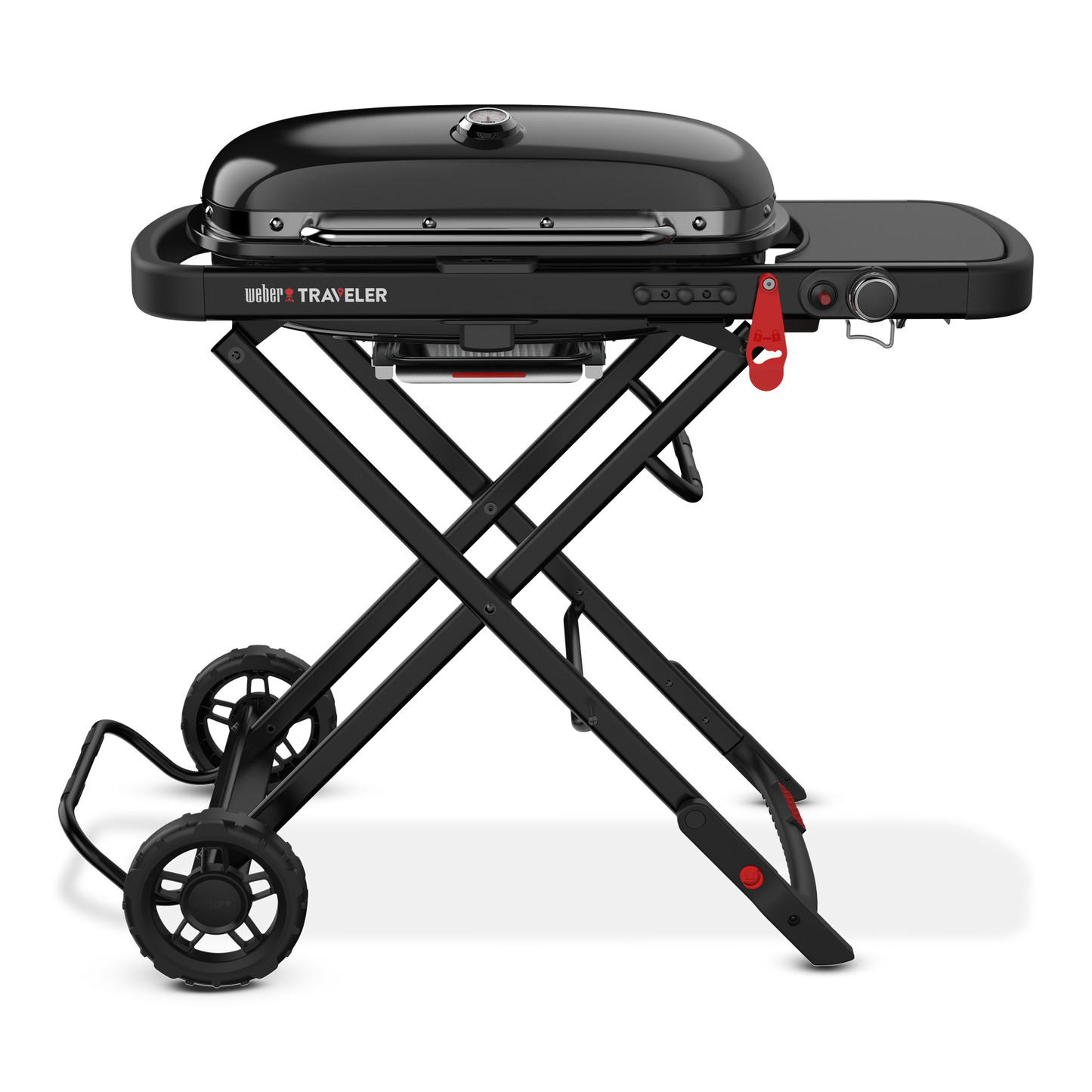 Weber Traveler Gas Grill, Portable Stand-Up Propane BBQ
