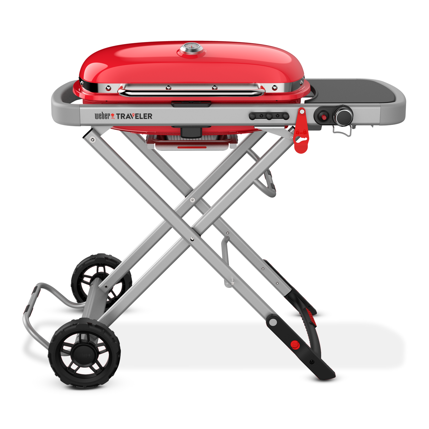 Weber Traveler Gas Grill, Portable Stand-Up Propane BBQ