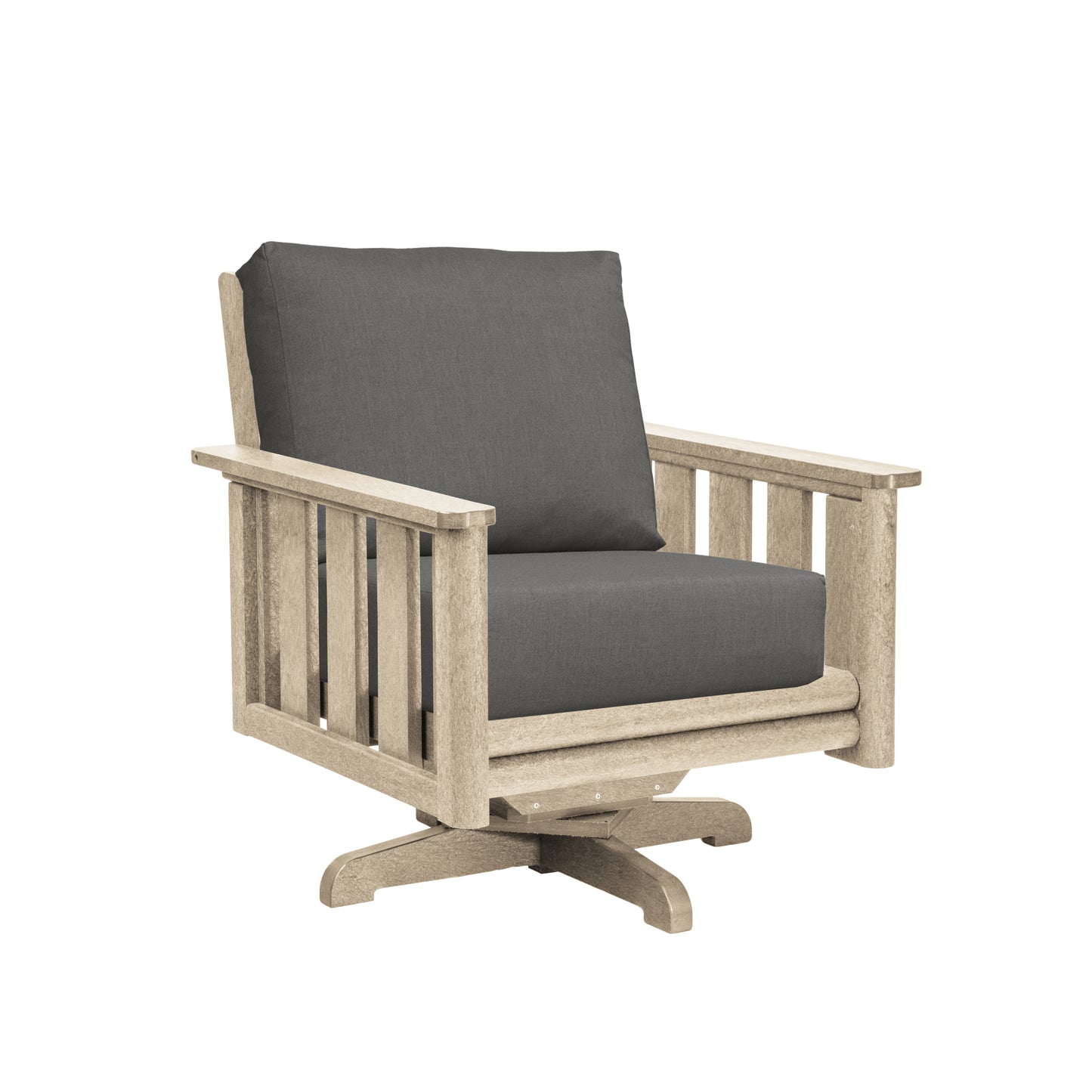 CR Plastics Stratford Swivel Club Chair with Cushions