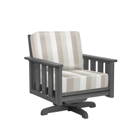 CR Plastics Stratford Swivel Club Chair with Cushions