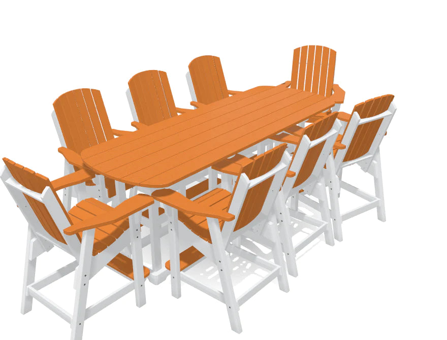 Krahn 8' Bistro Table Set with 8 Chairs