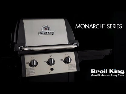 Broil King MONARCH 390 BBQ with Side Burner, Rear Rotisserie Burner & Rotisserie Kit