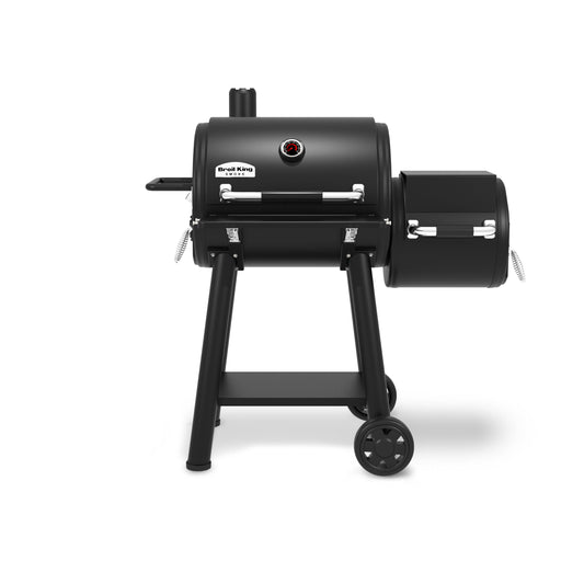 Broil King Smoke Regal Charcoal Offset 400 BBQ with Heavy Duty Cast Iron Grids