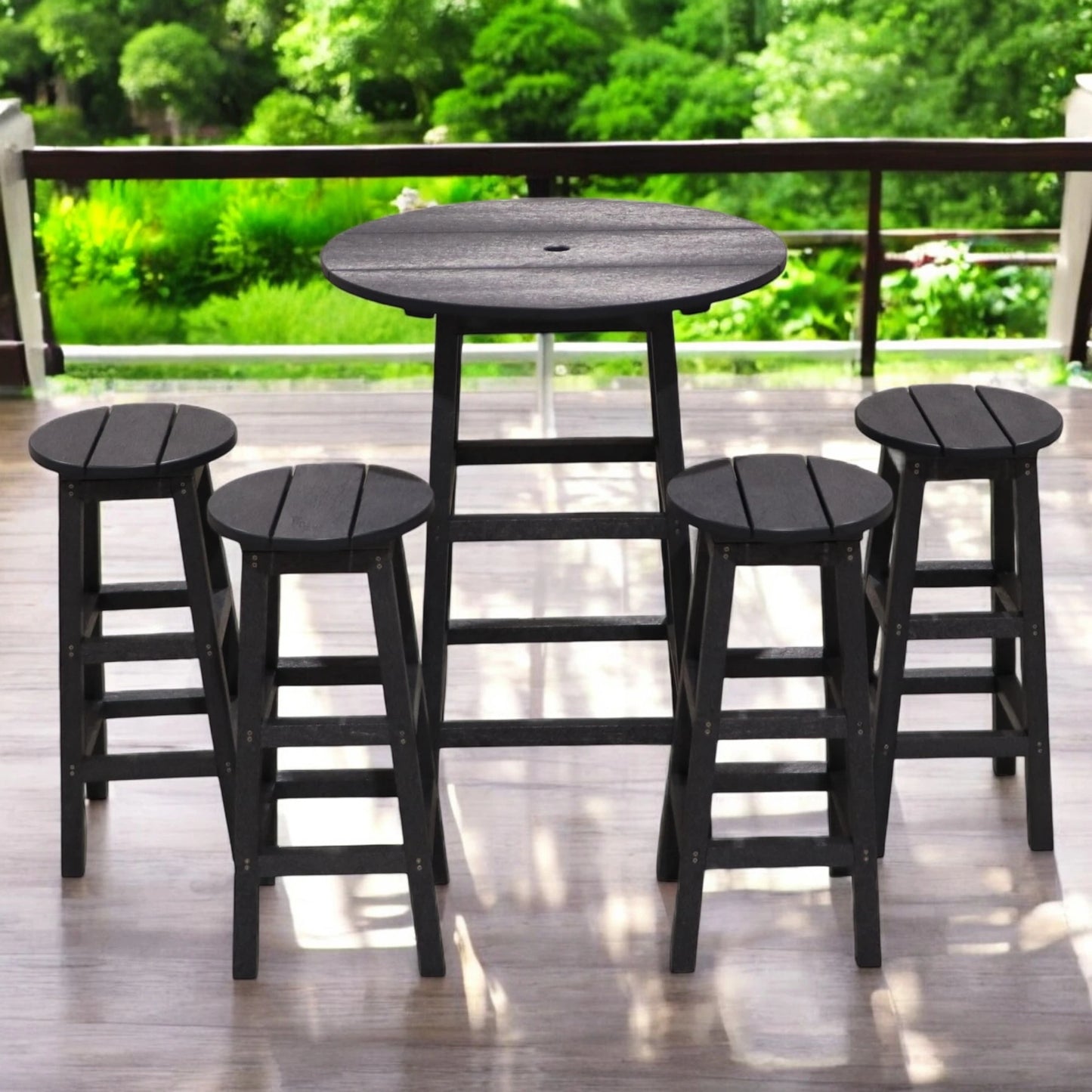 CR Plastics 32" Round Pub Table with Barstools Set