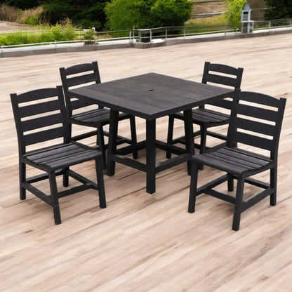 CR Plastics 40" Square Dining Table with Napa Dining Side Chairs Set