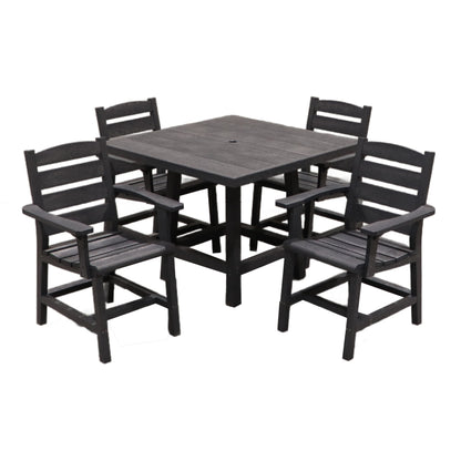 CR Plastics 40" Square Dining Table with Napa Arm Chairs Set