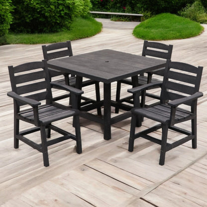 CR Plastics 40" Square Dining Table with Napa Arm Chairs Set