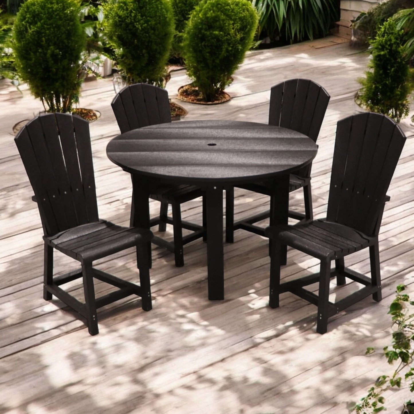 CR Plastics 48" Dining Table with Addy Dining Side Chairs Set