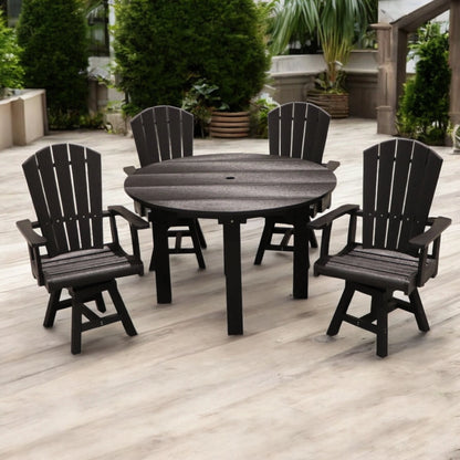 CR Plastics 48" Dining Table with Addy Swivel Dining Arm Chairs