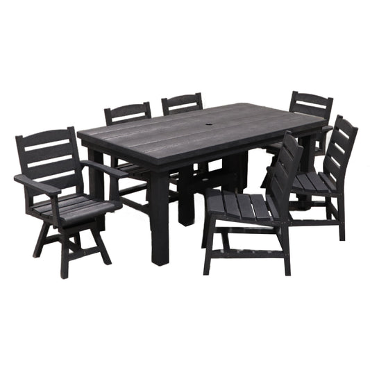 CR Plastics 72" Napa Dining Table with Side Chairs Set