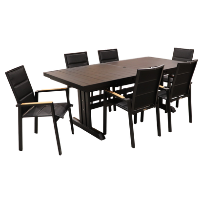 Exterior Elements IIILeg Expandable Table with Kingston Chair Dining Set