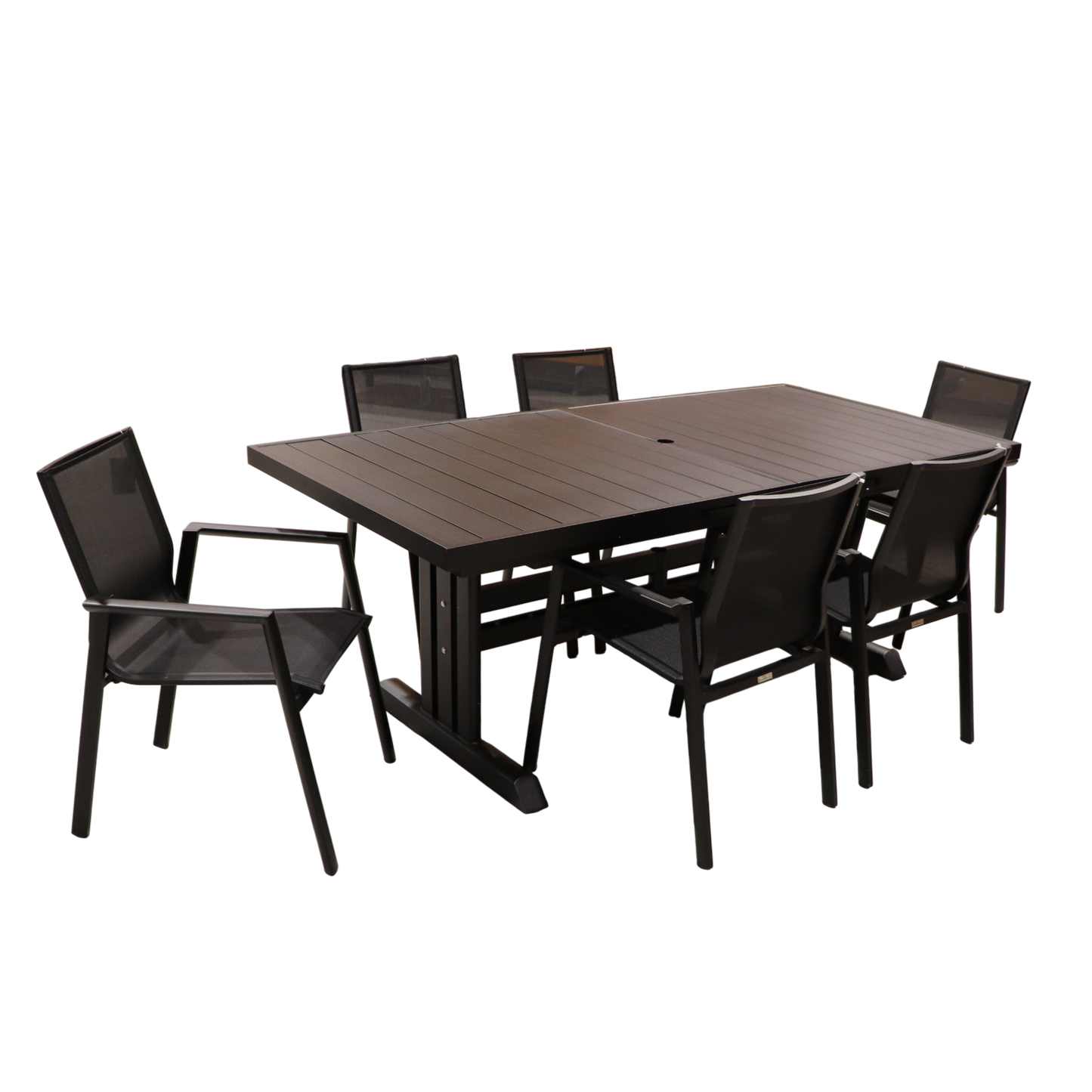 Exterior Elements IIILeg Expandable Table with Ron Chair Dining Set