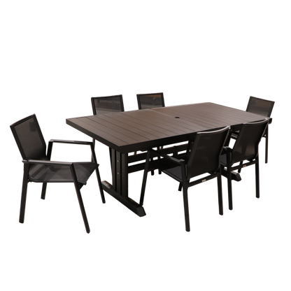 Exterior Elements IIILeg Expandable Table with Ron Chair Dining Set