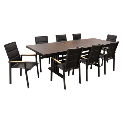 Exterior Elements IIILeg Expandable Table with Kingston Chair Dining Set
