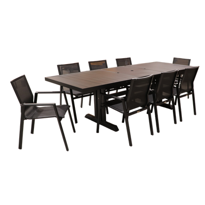 Exterior Elements IIILeg Expandable Table with Ron Chair Dining Set