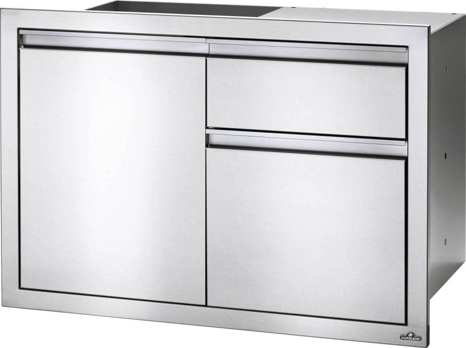 Napoleon Built-In 36 x 24 inch Single Door & Waste Bin Drawer BI-3624-1D1W