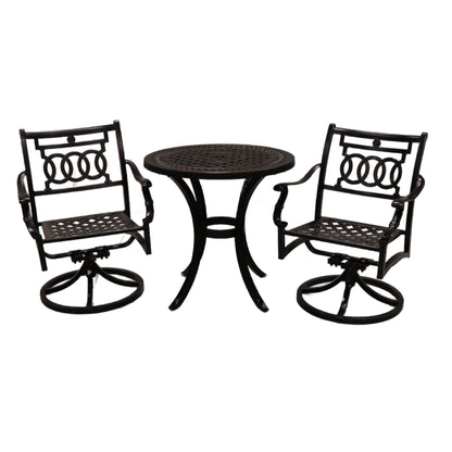 Cabana Coast 30" Pure Table with Verona Swivel Dining Chairs Set