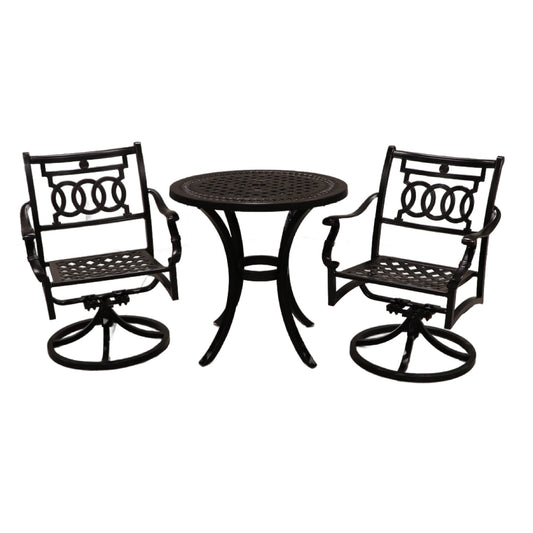 Cabana Coast 30" Pure Table with Verona Swivel Dining Chairs Set