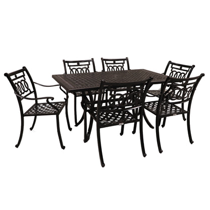 Cabana Coast 60" x 36" Pure Table with Verona Dining Chairs Set