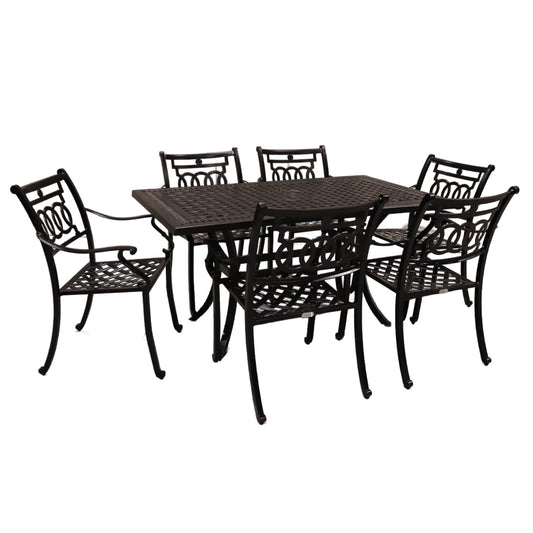 Cabana Coast 60" x 36" Pure Table with Verona Dining Chairs Set