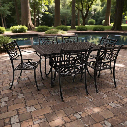 Cabana Coast 60" x 36" Pure Table with Verona Dining Chairs Set