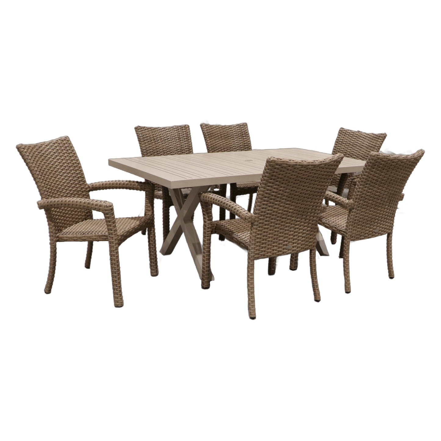 Cabana Coast 72" Milano Dining Table with Riverside Dining Chairs Set