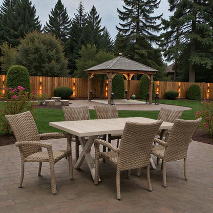 Cabana Coast 72" Milano Dining Table with Riverside Dining Chairs Set