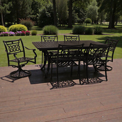 Cabana Coast 72" Pure Table with Verona Dining and Swivel Chairs Set