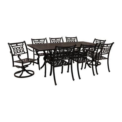 Cabana Coast 84" Pure Table with Verona Dining and Swivel Chairs Set