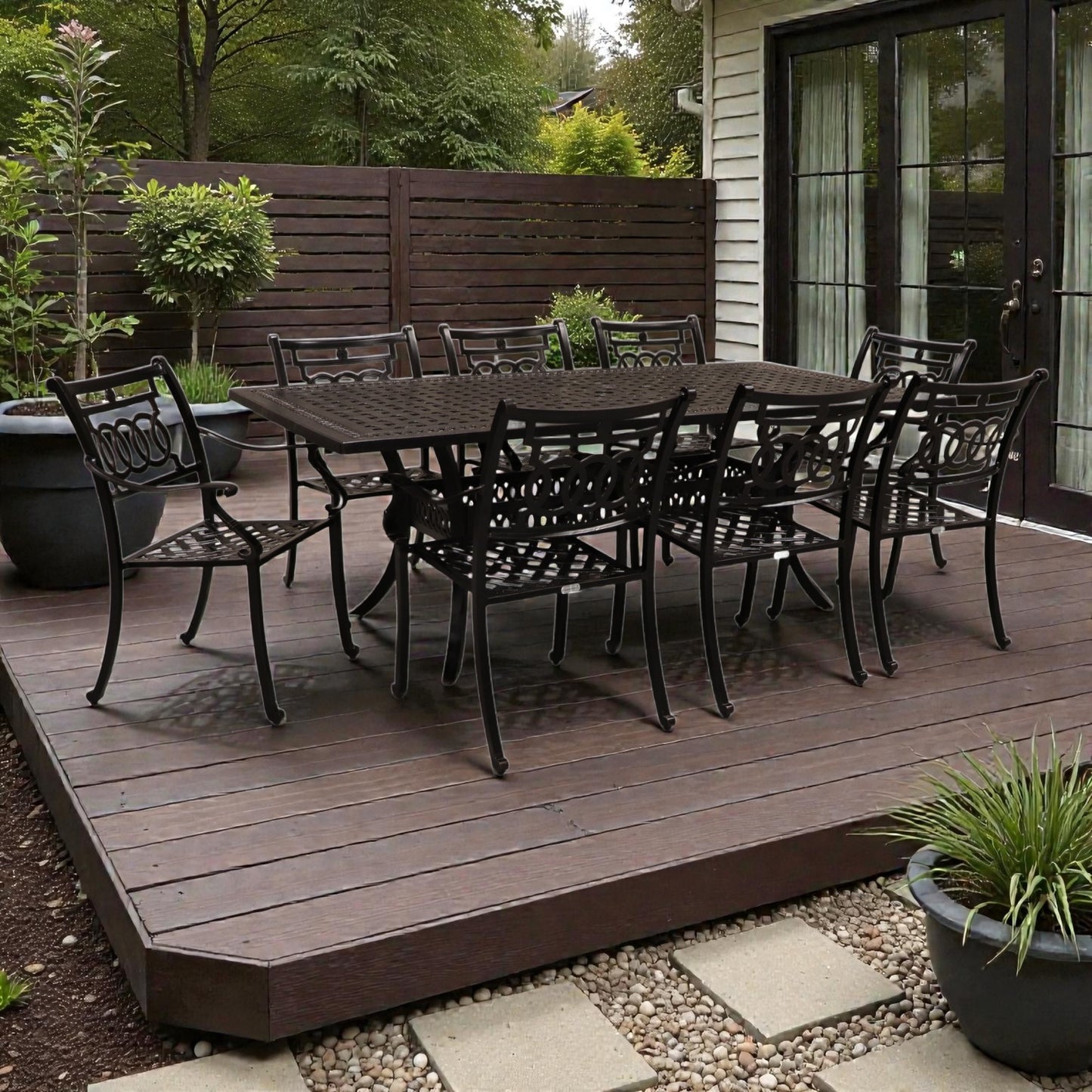 Cabana Coast 84" Pure Table with Verona Dining Chairs Set