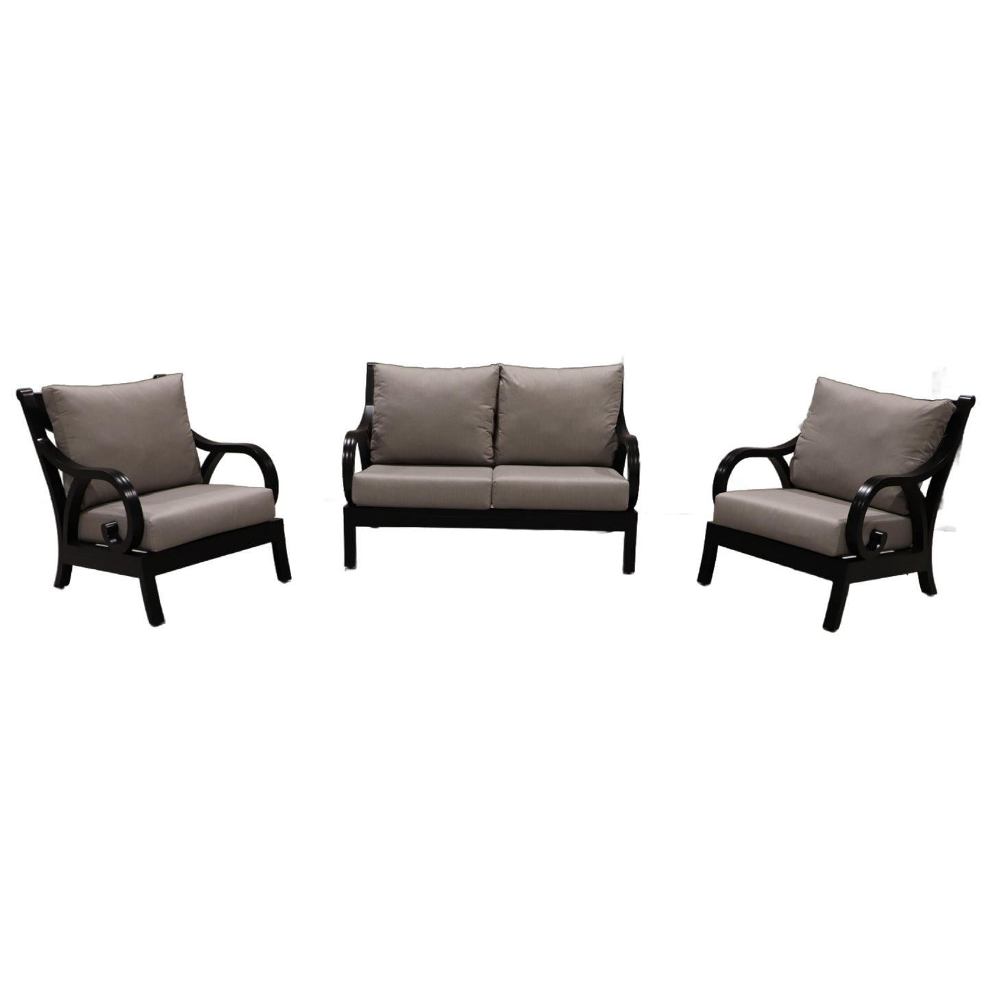 Cabana Coast Milano Loveseat with Chairs Set