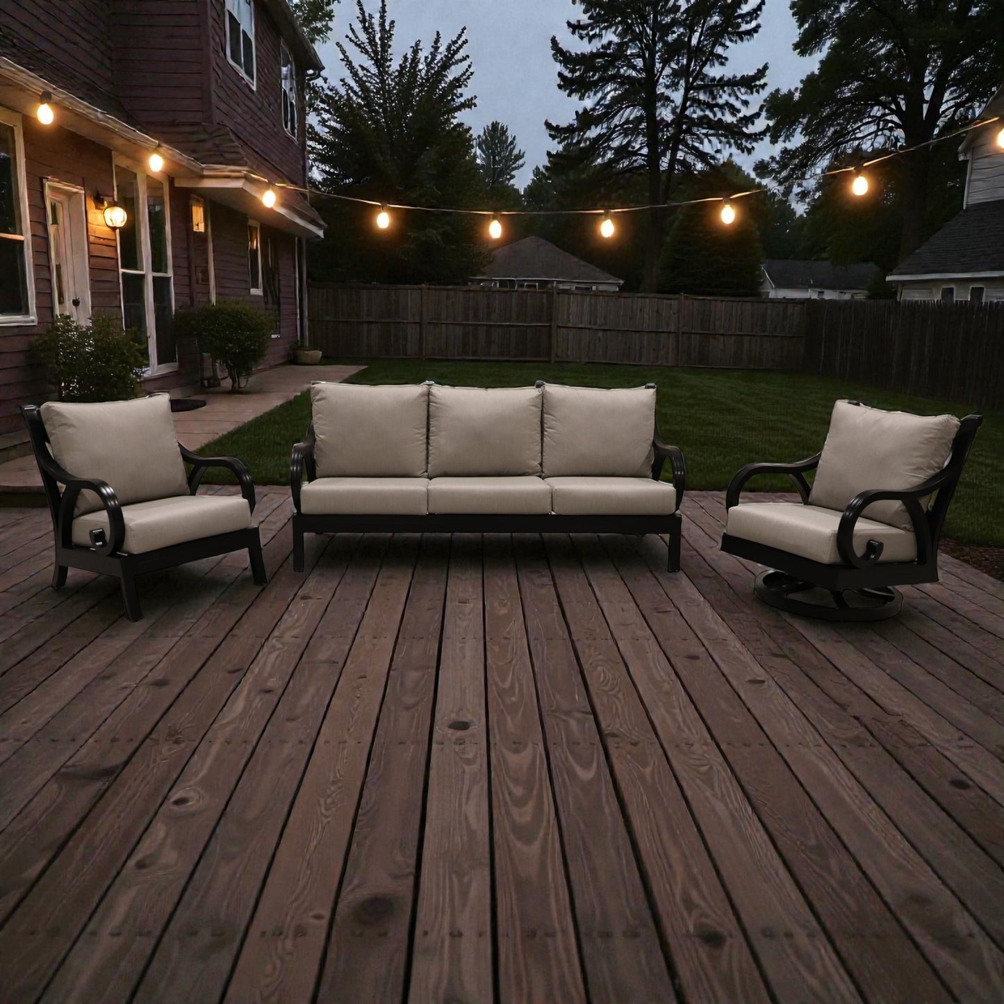 Cabana Coast Milano Sofa with Chair and Swivel Set