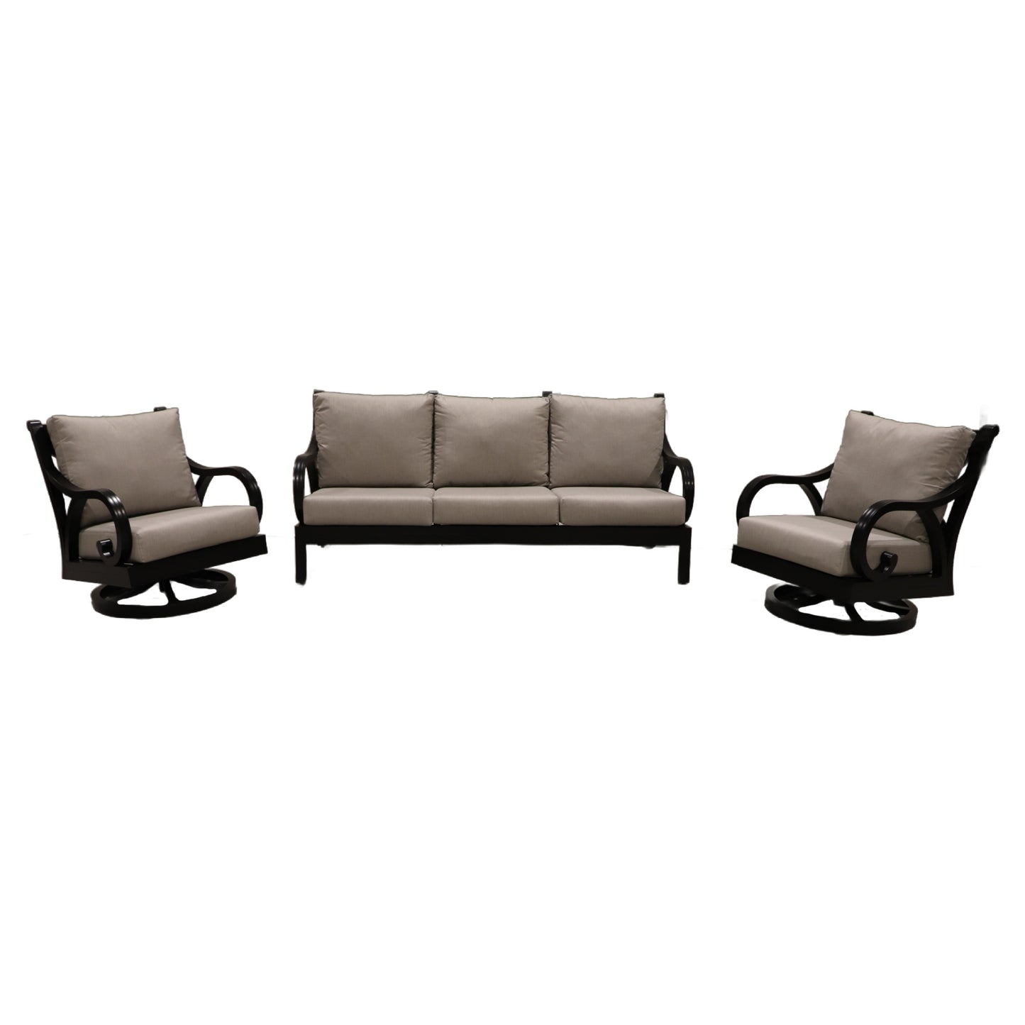 Cabana Coast Milano Sofa with Swivel Chairs Set