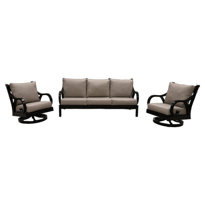 Cabana Coast Milano Sofa with Swivel Chairs Set