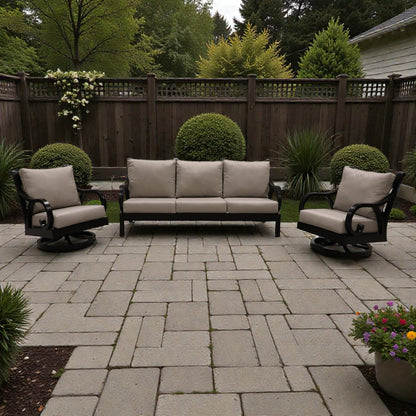 Cabana Coast Milano Sofa with Swivel Chairs Set