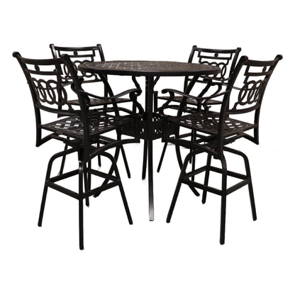Cabana Coast 42" Pure Bar Table with Verona Swivel Bar Chairs Set
