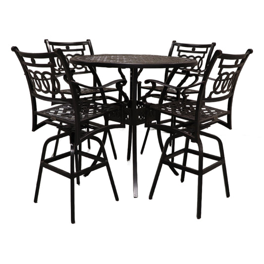 Cabana Coast 42" Pure Bar Table with Verona Swivel Bar Chairs Set