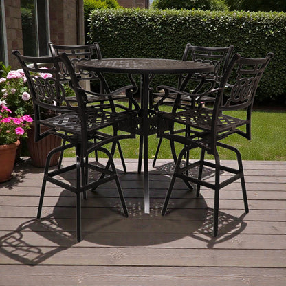 Cabana Coast 42" Pure Bar Table with Verona Swivel Bar Chairs Set