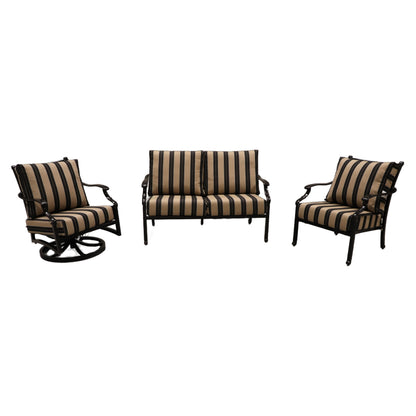Cabana Coast Verona Loveseat with Chair and Swivel Set