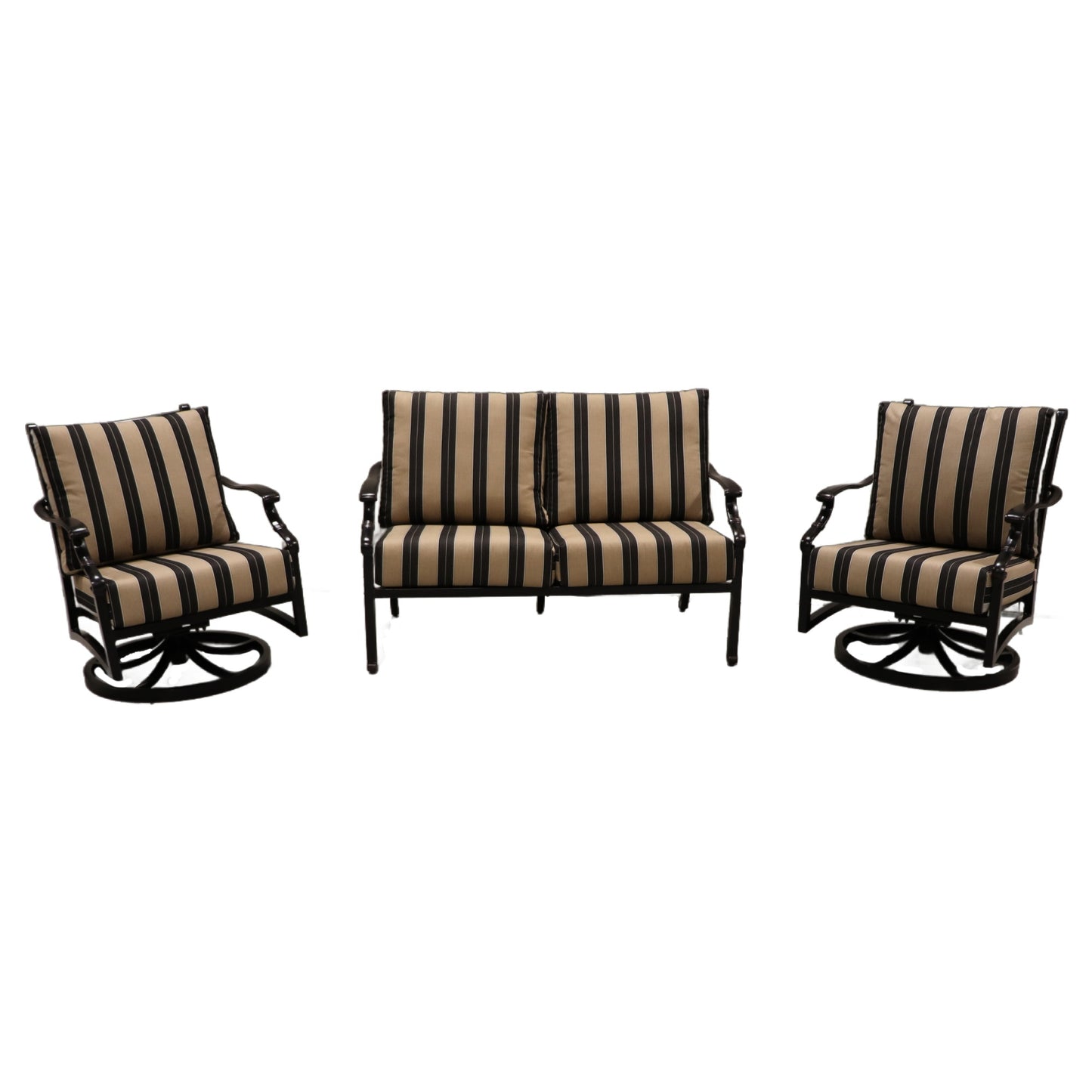 Cabana Coast Verona Loveseat with Swivel Chairs Set