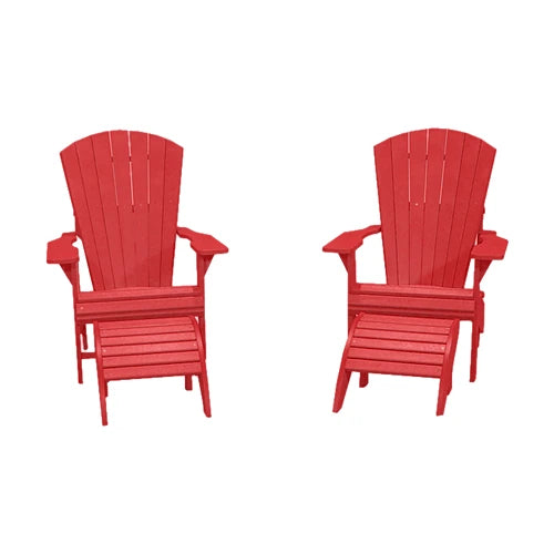 CRPlastics C01 Adirondack Chair Pair with F01 Footstool Pair