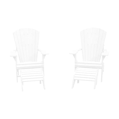 CRPlastics C01 Adirondack Chair Pair with F01 Footstool Pair