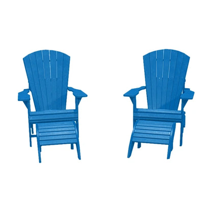 CRPlastics C01 Adirondack Chair Pair with F01 Footstool Pair