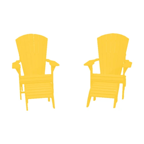 CRPlastics C01 Adirondack Chair Pair with F01 Footstool Pair