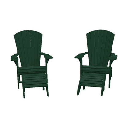 CRPlastics C01 Adirondack Chair Pair with F01 Footstool Pair