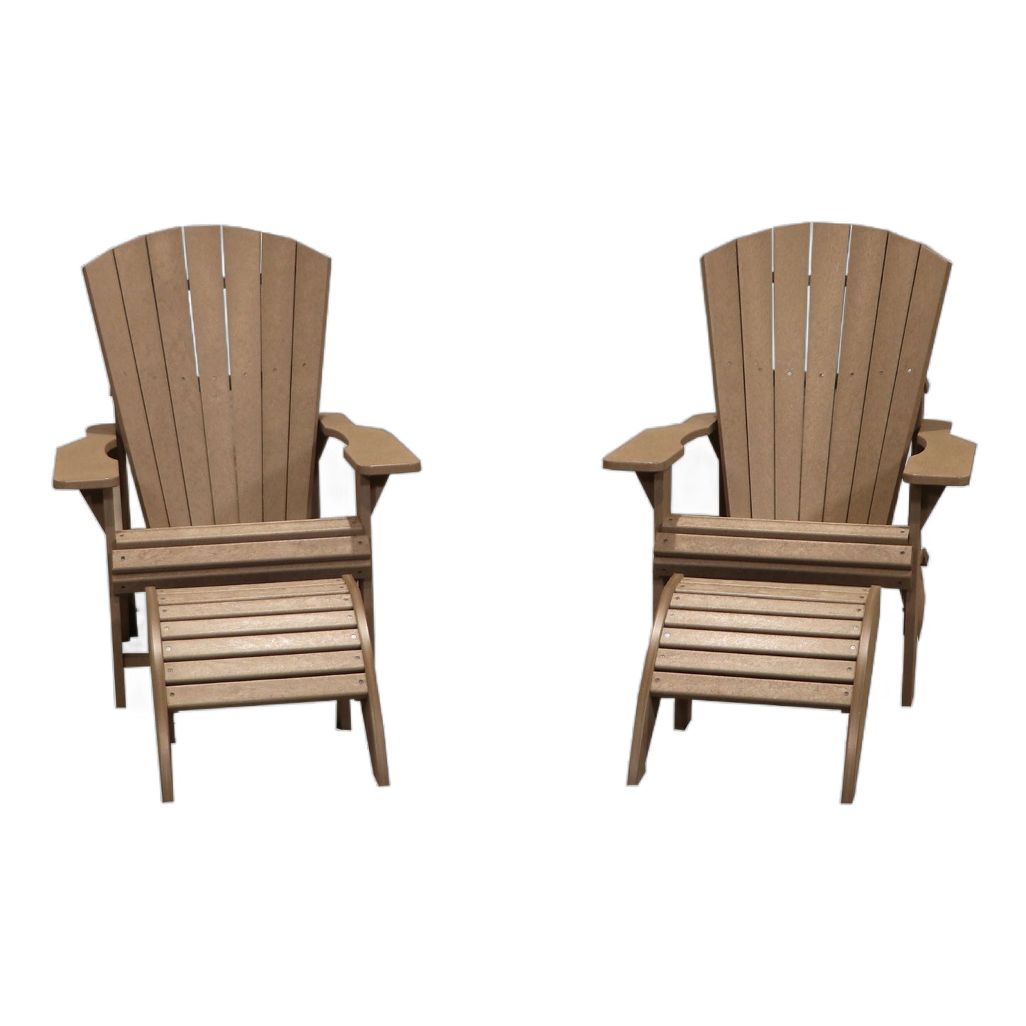 CRPlastics C01 Adirondack Chair Pair with F01 Footstool Pair