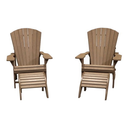 CRPlastics C01 Adirondack Chair Pair with F01 Footstool Pair