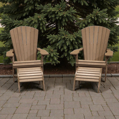 CRPlastics C01 Adirondack Chair Pair with F01 Footstool Pair